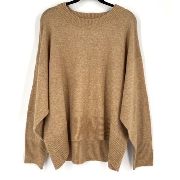 a new day Sweaters - A New Day Womens Knit High Low Drop Shoulder Pullover Sweater Brown Tan Size 2XL